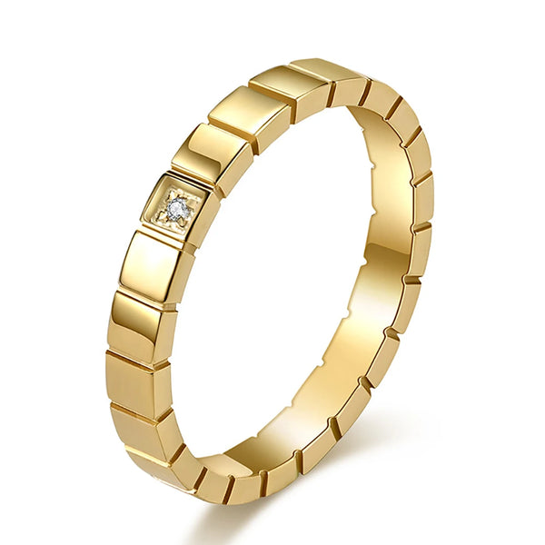 VQYSKO Zircon Checkered Couple Ring Striped Geometric Ring For Wedding Anniversary Valentine's Day Gift Give To Her