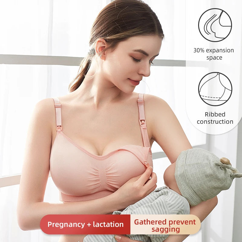 Seamless wire-free nursing bra