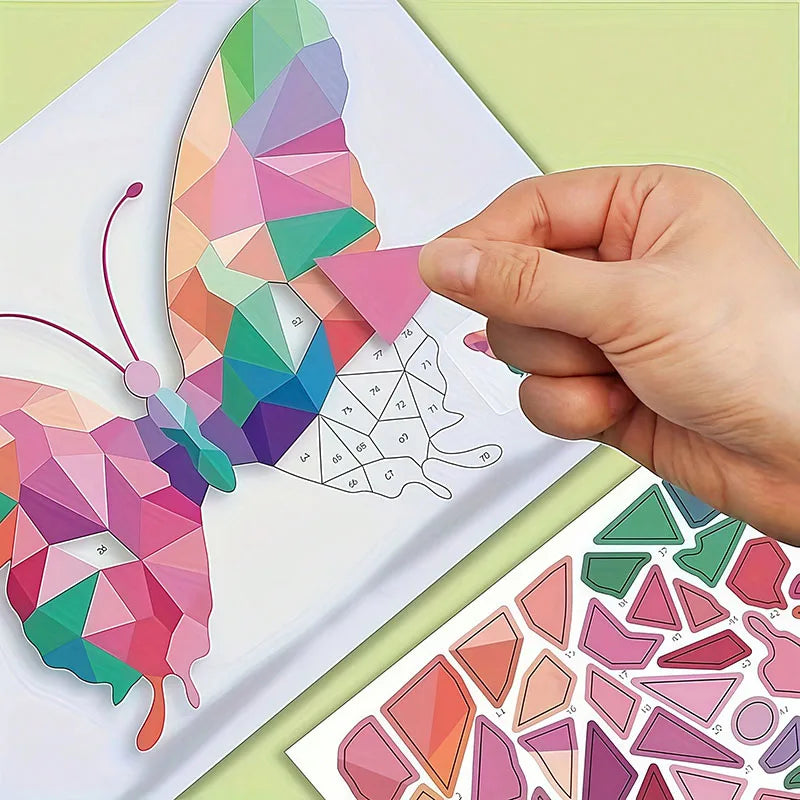 3D geometric sticker mosaic art kit