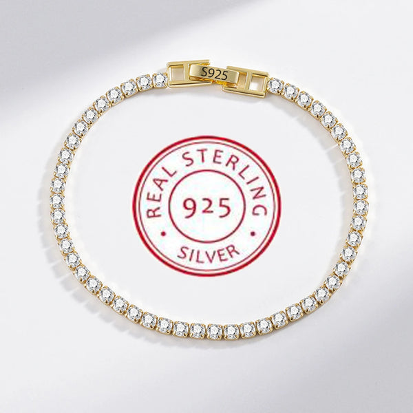 Sterling silver zircon tennis bracelet