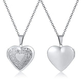 Delicate Floral Oval Heart Locket Pendant Necklaces for Women,Stainless Steel Photo Frame Promise Love Keepsake Gift