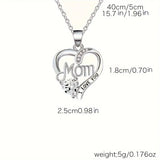 Elegant Style Heart shaped Pendant Necklace Hollow Design Mother's Day Gift Party Suitable for Best Friends Without Box
