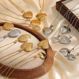 Delicate Floral Oval Heart Locket Pendant Necklaces for Women,Stainless Steel Photo Frame Promise Love Keepsake Gift