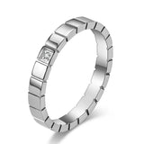 VQYSKO Zircon Checkered Couple Ring Striped Geometric Ring For Wedding Anniversary Valentine's Day Gift Give To Her