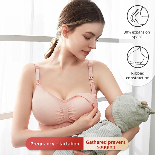 Seamless wire-free nursing bra
