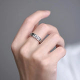 Sterling silver engraved pattern ring