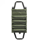 Canvas roll-up tool organiser – Olive