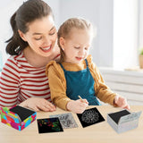 Rainbow scratch art notes with wooden stylus