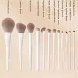 Twelve piece makeup brush set
