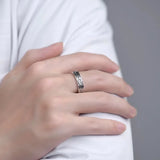 Sterling silver engraved pattern ring