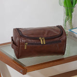 Leather-look toiletry bag – Dark Brown