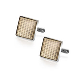 Classic cufflinks – Gold Grid Square
