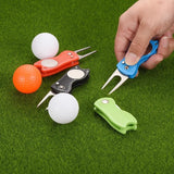 Folding golf divot tool with ball marker