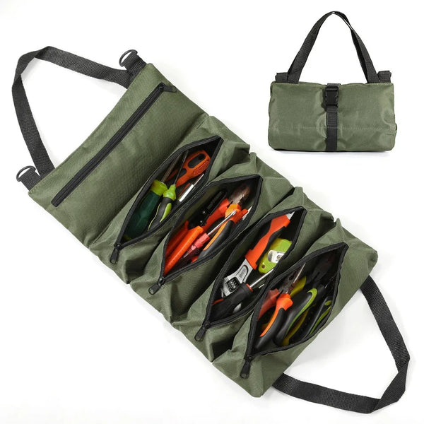 Canvas roll-up tool organiser