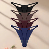 Seamless thong four pack – Black, Brown, Plum & Navy / XS