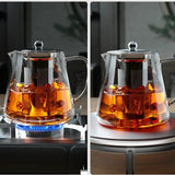 Glass teapot with stainless steel infuser