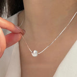 Sterling silver bead pendant necklace