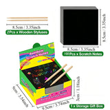 Rainbow scratch art notes with wooden stylus