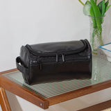 Leather-look toiletry bag – Black