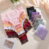 Lace trim bikini briefs three pack