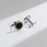 Classic cufflinks – Silver & Black Round