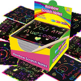 Rainbow scratch art notes with wooden stylus