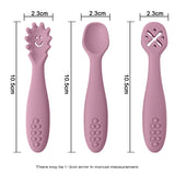 Silicone baby first spoons set of three
