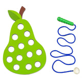 Wooden fruit lacing threading toy – Pear