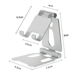 Folding aluminium phone stand – Silver