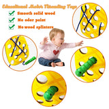 Wooden fruit lacing threading toy