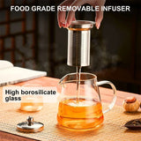 Glass teapot with stainless steel infuser