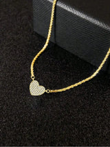 Sterling silver sparkle heart pendant necklace