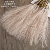Faux pampas grass in a vase – Brown