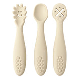 Silicone baby first spoons set of three – Sand