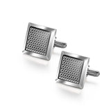 Classic cufflinks – Silver Grid Square