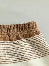 Baby striped teddy polo and shorts set