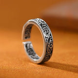 Sterling silver engraved pattern ring