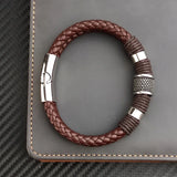Braided men's bracelet with stainless steel clasp