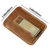 Leather money clip card holder
