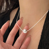 Sterling silver bead pendant necklace