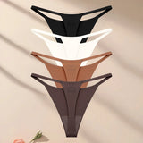 Seamless thong four pack – Black, White, Tan & Mocha / XS