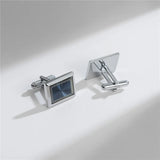 Classic cufflinks – Silver & Blue Square