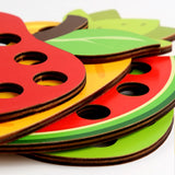 Wooden fruit lacing threading toy