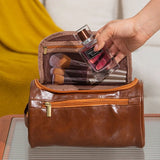 Leather-look toiletry bag