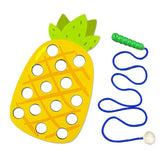 Wooden fruit lacing threading toy – Pineapple