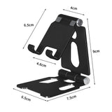 Folding aluminium phone stand – Black