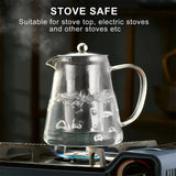 Glass teapot with stainless steel infuser