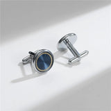 Classic cufflinks – Silver & Navy Round