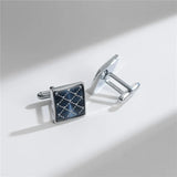 Classic cufflinks – Navy Grid Square