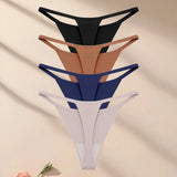 Seamless thong four pack – Black, Tan, Navy & Grey / XS
